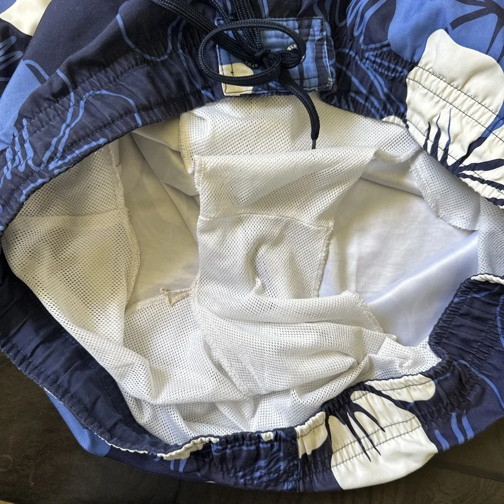 Newport Blue Island Brand Men's Tropical Print Swim Trunk Shorts Blue Size XL